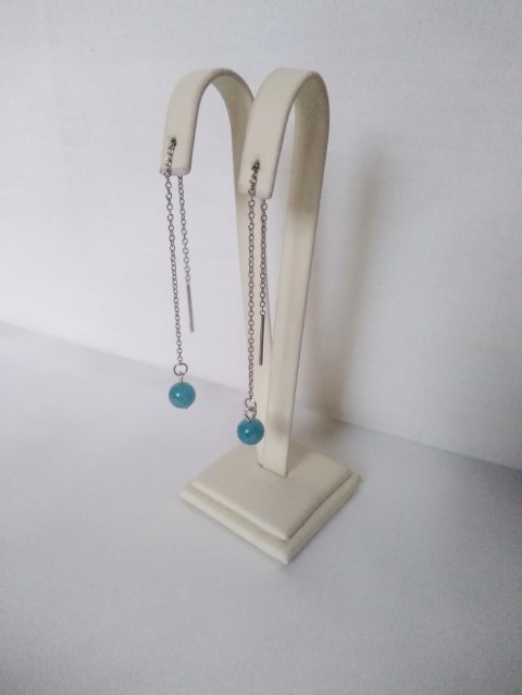 Retiazkové náušnice s akvamarínom dárek náušnice moderní elegantní visací řetízek akvamarín minimalistický 
