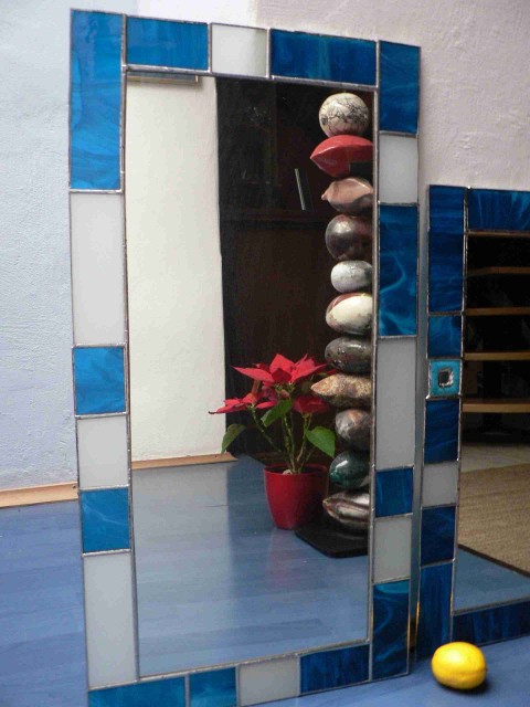 Zrcadlo Tyrkysové , 36x71 cm náušnice sperkyjoha tiffany zrcadlo 