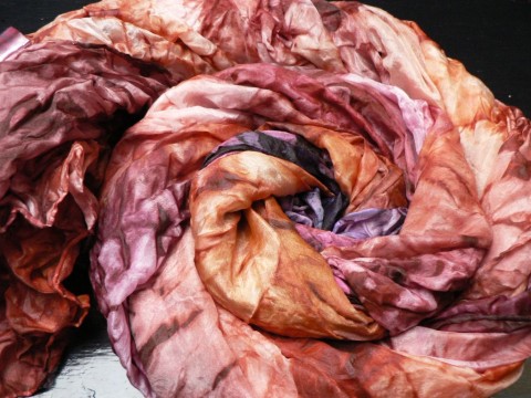 Šál fialkovo-karamelový, 180x90 cm, ponge silk sperkyjoha velký hedvábný šál 