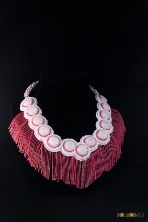 Minas Gerais - náhrdelník náhrdelník korálky růžová růženín rokajl beadweaving minas 