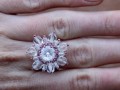 Růžový perleťový prstýnek s rivoli