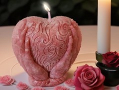 Dekorační 3D svíčka - Růžičky