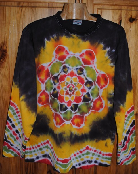 Batikované tričko  - Barvy země přírodní hnědá tričko mandala hippies pánské batikované zuemě 