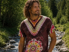 Batik.tričko 2XL -U lesního pramene