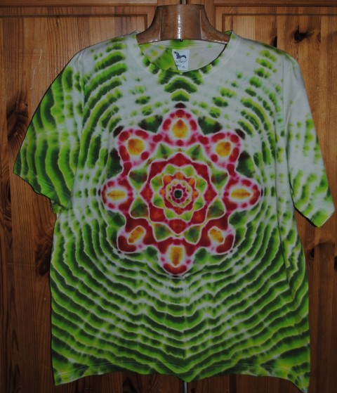 Tričko XL - Jarní louka jaro top květ léto tričko mandala lotos hippie batikovaný léto moře 
