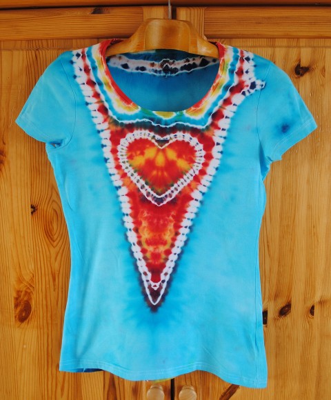 Batikované tričko - Prozření srdce srdíčko batika láska romantika léto valentýn něžné hippie batikování 