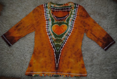 Tričko - Pro podzimní vílu srdce podzim srdíčko batika přírodní mandala hippie batikované 