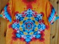 Batikované tričko XL - Oheň a voda
