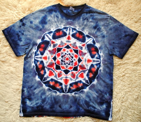 Batik. tričko - Daleko ve vesmíru moře šedá léto mandala hippie batikované bohémské 