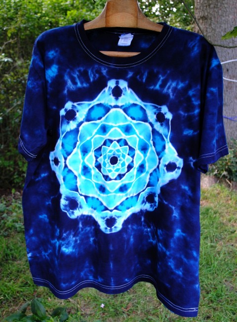 Tričko XL/XXL - Na dně oceánu moře modrá léto mandala hippie batikované bohémské 