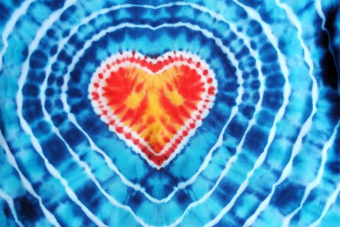 Batik.tričko  - Milované moře srdce srdíčko batika léto tyrkysová hippie batikované bohémské 