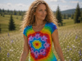 Batik. tričko M - Duhová mandala