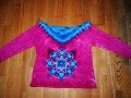 Batik. tričko XL - Růžový sen