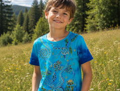 Batik. tričko  - V medu květ