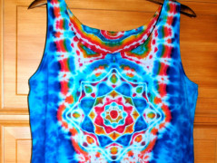 Batik.tričko XXL - Květ ve vlnách