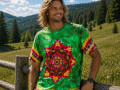 Batik. tričko 2XL - Lesní fantazie