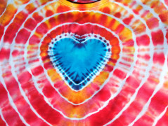 Batik.tričko XXL - Květ ve vlnách