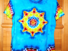 Batik.tričko XXL - Květ ve vlnách