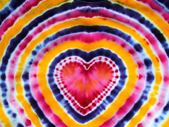 Batik.tričko XXL - Květ ve vlnách