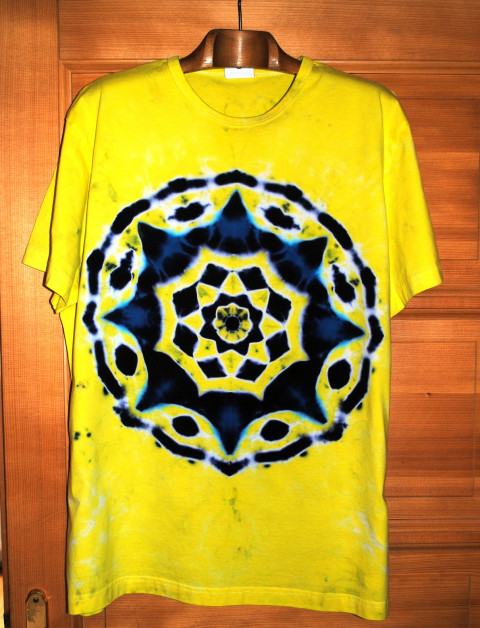 Batikované tričko - Ve hvězdách moře modrá hvězda nebe léto noc mandala hippie batikované bohémské 