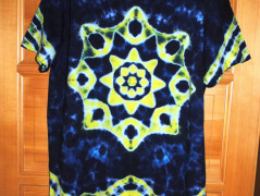 Batik.tričko XXL - Květ ve vlnách