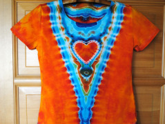 Batik.tričko XXL - Květ ve vlnách