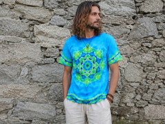 Batik.tričko XXL - Květ ve vlnách