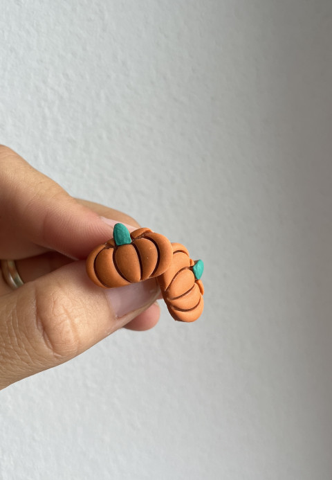 Náušnice dýně šperky náušnice oranžová dýně fimo náušnice-fimo polymerováhmota hokaido 