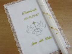 Křestní rouška, svíce, ozdoba- vz 2