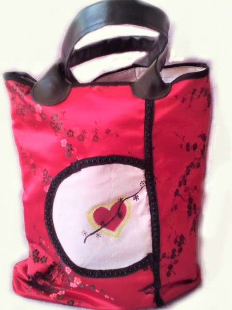 Kabelka červená Láska kabelka černá obrázek látková koženka červená. léčivý 