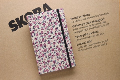 SKOBA diář 2013 (50% sleva) diář zápisník ekologický diář 2013 ručně vyráběný recyklovaný lunární diář ekolog. certifikáty pefc a fsc 
