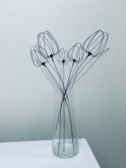 Drátkované Tulipány 5 ks květiny drátek 