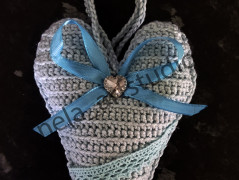 Háčkované srdce žluté