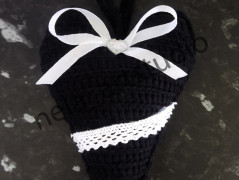 Háčkované srdce béžové