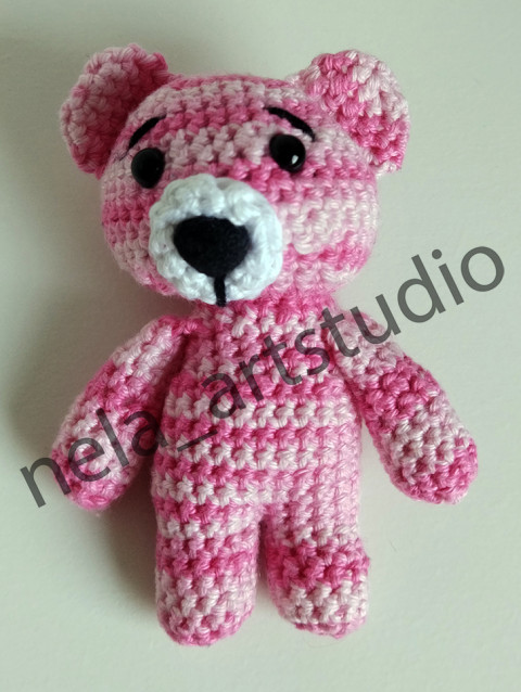 Háčkovaný medvídek melír růžový medvídek hračka háčkovaný plyšák handmade ruční výroba háčkované zvířátko handmade hračky 