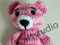 Háčkovaný medvídek melír růžový