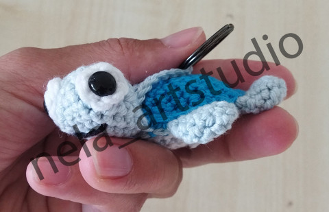 Háčkovaná želvička modrá zvíře želva háčkování přívěšek klíčenka handmade ruční výroba 