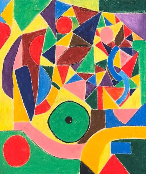 Geometrický tanec od Mary G akryl umění kubismus mary g geometrický tanec 