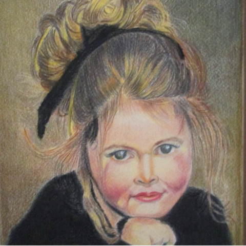 Vibrant Soul od Mary G portrét umění mary g vibrant soul barevná kresba 