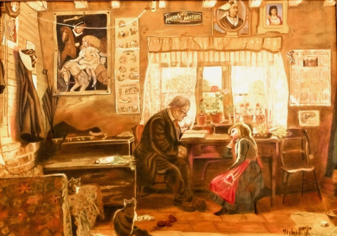 Echo 1000 hodin od Mary G portrét umění mary g barevná kresba echo 1000 hodin 