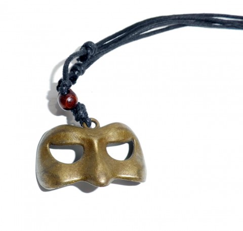 Benátská maska náhrdelník bronz maska 