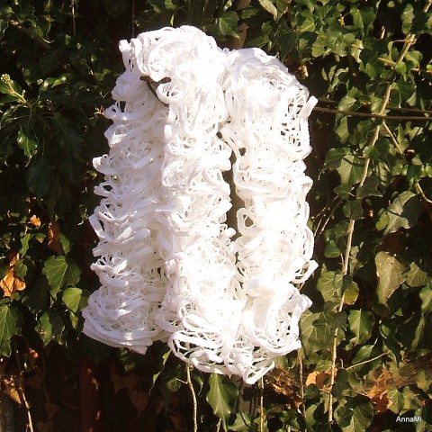 Bílá volánková šála zima bílá šála jaro léto tričko kabát bunda podzim. volánky 