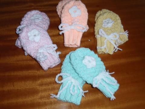 Rukavičky pro miminka různé barvy teploučké 