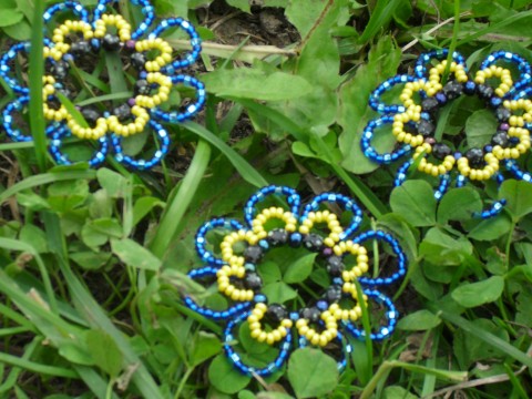 korálková květina 