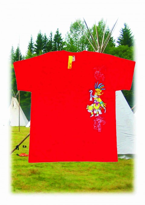 Indián s hadem textil tričko malba na textil umělecká malba ruční práce. 