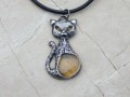 Kocourek s citrínem-náhrdelník