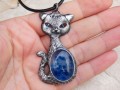 Kočička Zorinka-cín.náhrdelník,sklo