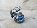 Lapis lazuli,měsíční kameny -prsten
