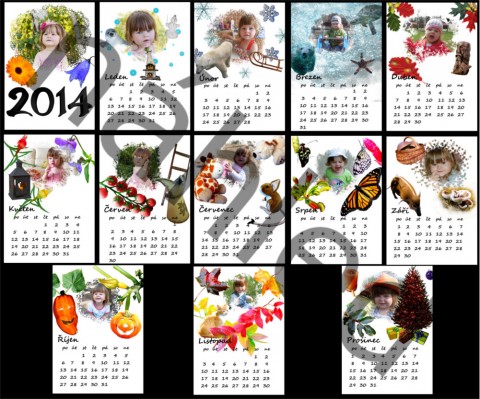 Kalendář 2014 dárek scrapbook digiscrapbook kaledář 2014 kalendář z fotek 