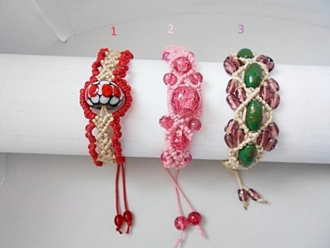 Macrame/shamballa 5 náramek láska přátelství macramé shamballa provázky 